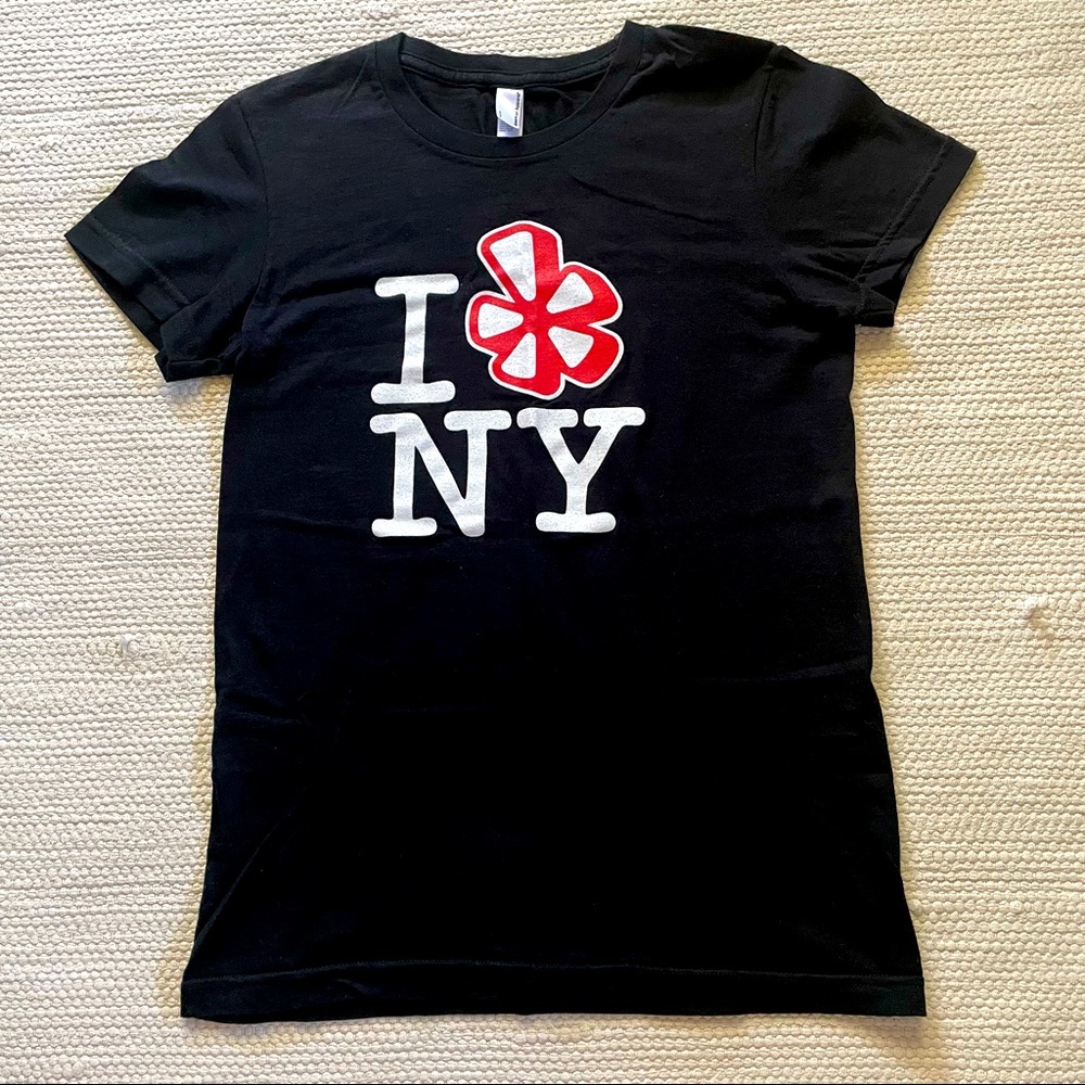 American Apparel Yelp NY Black Cotton Crew Neck T-Shirt Size S